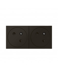Double prise 2P+T Surface Mosaic Link raccordement latéral 4 modules noir mat LEGRAND 079192L