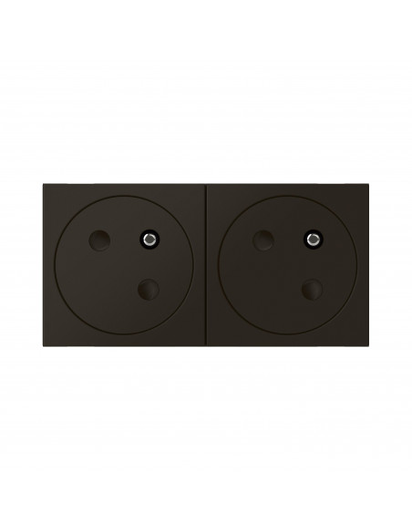 Double prise 2P+T Surface Mosaic Link raccordement latéral 4 modules noir mat LEGRAND 079192L