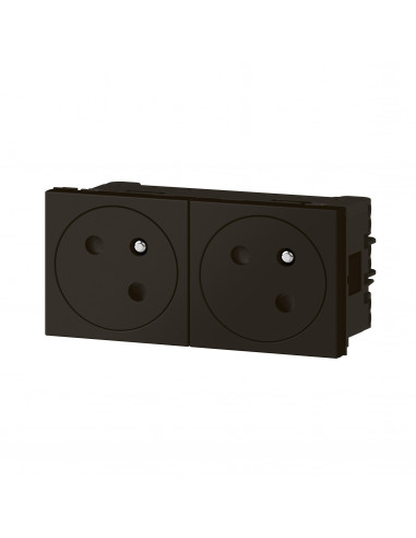 Double prise 2P+T Surface Mosaic Link raccordement latéral 4 modules noir mat LEGRAND 079192L