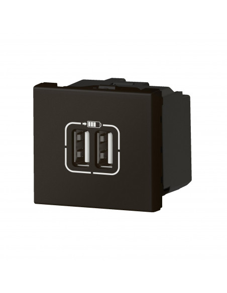 Chargeur 2 USB Type-A 2,4A 5V 12W Mosaic 2 modules 230V noir mat LEGRAND 079194L