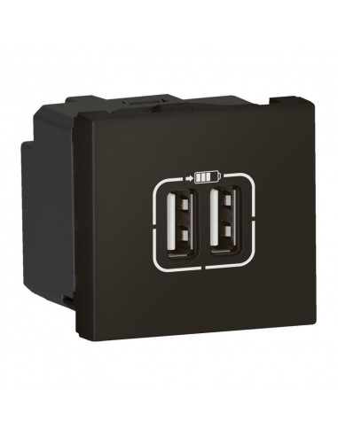 Chargeur 2 USB Type-A 2,4A 5V 12W Mosaic 2 modules 230V noir mat LEGRAND 079194L
