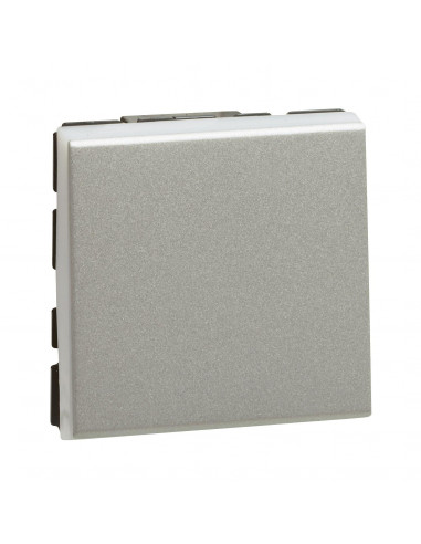 Interrupteur ou va-et-vient 10AX 250V~ Mosaic Easy-Led 2 modules alu LEGRAND 079211L