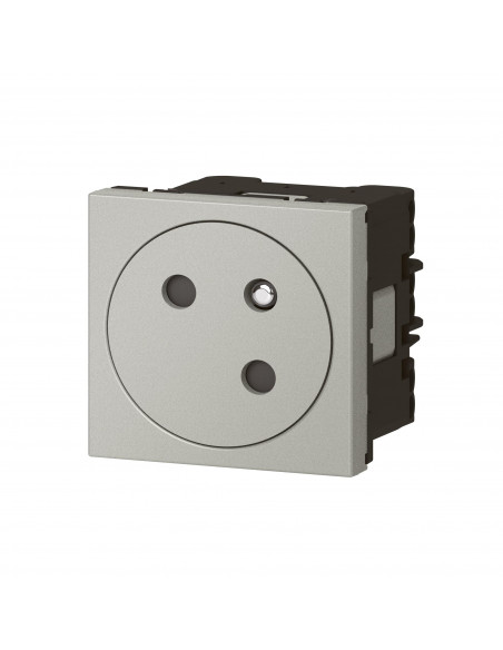 Prise de courant 2P+T Surface Mosaic Link raccordement latéral 2 modules alu LEGRAND 079245L