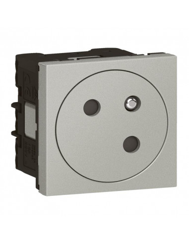 Prise de courant 2P+T Surface Mosaic Link raccordement latéral 2 modules alu LEGRAND 079245L