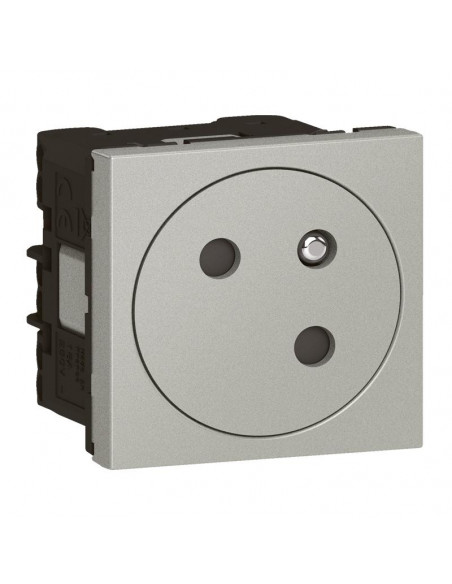 Prise de courant 2P+T Surface Mosaic Link raccordement latéral 2 modules alu LEGRAND 079245L
