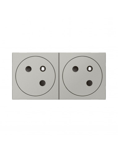Double prise de courant 2P+T Surface Mosaic Link raccordement latéral 4 modules alu LEGRAND 079272L