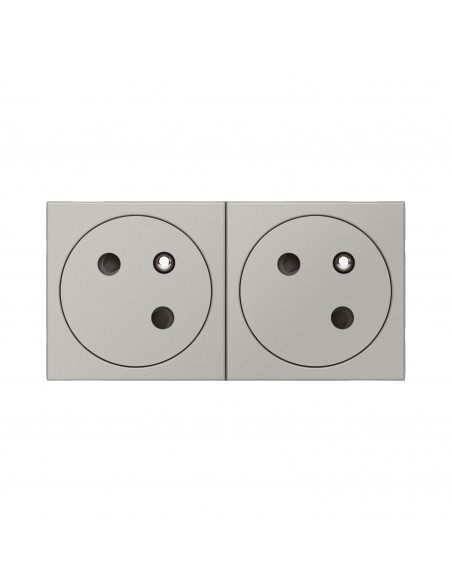 Double prise de courant 2P+T Surface Mosaic Link raccordement latéral 4 modules alu LEGRAND 079272L