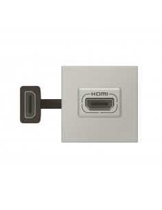 Prise HDMI Type-A version 2.0 préconnectorisée Mosaic 2 modules alu LEGRAND 079279L