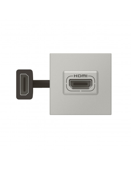 Prise HDMI Type-A version 2.0 préconnectorisée Mosaic 2 modules alu LEGRAND 079279L