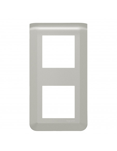 Plaque de finition verticale Mosaic pour 2x2 modules alu LEGRAND 079322L