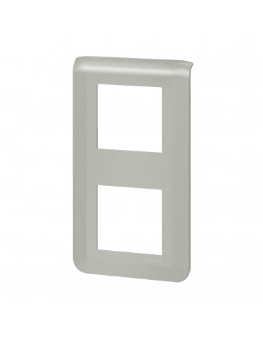 Plaque de finition verticale Mosaic pour 2x2 modules alu LEGRAND 079322L