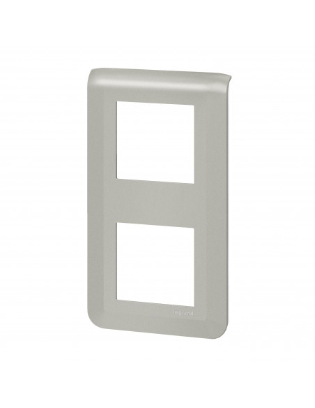 Plaque de finition verticale Mosaic pour 2x2 modules alu LEGRAND 079322L