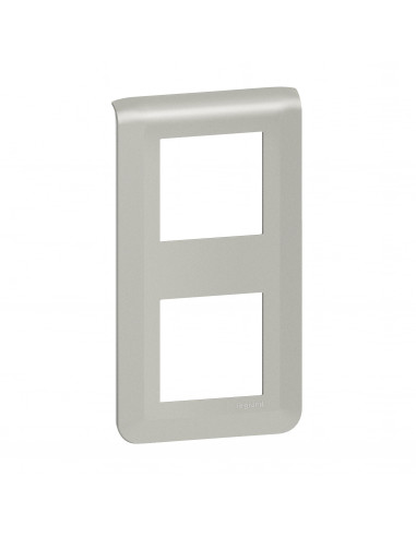 Plaque de finition verticale Mosaic pour 2x2 modules alu LEGRAND 079322L