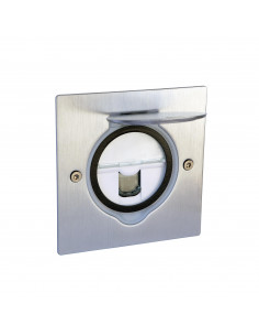 Prise de sol simple RJ45 catégorie6 FTP avec platine carrée inox brossé LEGRAND 089761