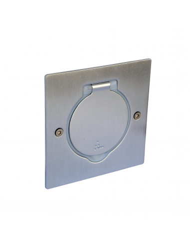 Prise de sol simple RJ45 catégorie6 FTP avec platine carrée inox brossé LEGRAND 089761