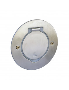 Prise de sol simple RJ45 catégorie6 FTP avec platine ronde inox brossé LEGRAND 089771 2