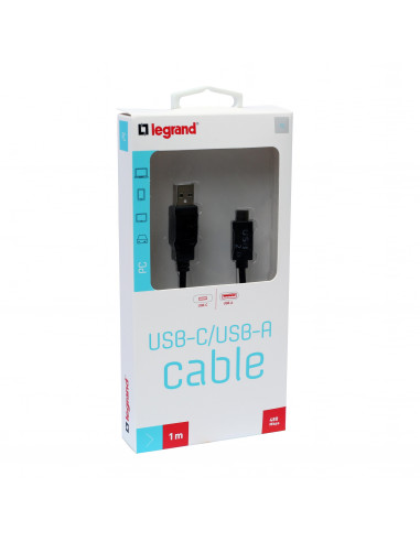 CORDON 1M USB 2.0 TYPE-C MALE VERS USB-A MALE LEGRAND 090989