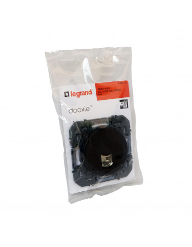 Prise blindée RJ45 catégorie 6 STP dooxie finition noir sachet LEGRAND 095285