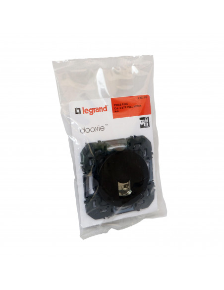 Prise blindée RJ45 catégorie 6 STP dooxie finition noir sachet LEGRAND 095285