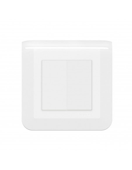 Double interrupteur ou va-et-vient Mosaic 10A blanc complet avec plaque LEGRAND 099201