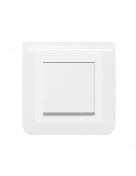Poussoir simple Mosaic 6A blanc complet avec plaque LEGRAND 099202