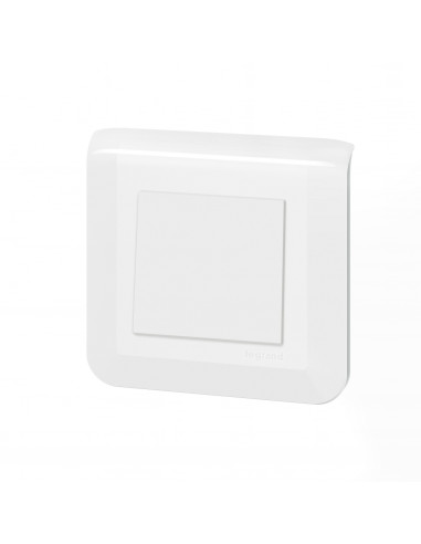 Poussoir simple Mosaic 6A blanc complet avec plaque LEGRAND 099202