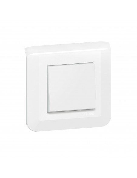 Poussoir simple Mosaic 6A blanc complet avec plaque LEGRAND 099202