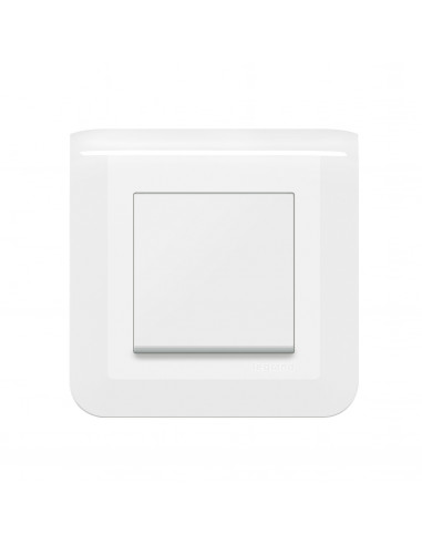 Interrupteur ou va-et-vient Mosaic 10A à griffes blanc complet avec plaque LEGRAND 099210
