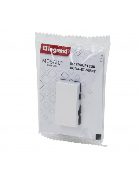 Interrupteur ou va-et-vient Mosaic Easy-Led 10A 1 module blanc LEGRAND 099400