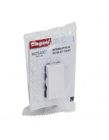Interrupteur ou va-et-vient Mosaic Easy-Led 10A 1 module blanc LEGRAND 099400