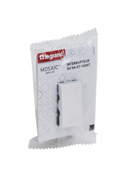 Interrupteur ou va-et-vient Mosaic Easy-Led 10A 1 module blanc LEGRAND 099400