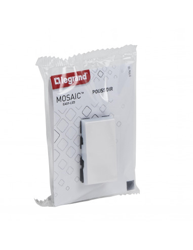 Poussoir Mosaic Easy-Led 6A 1 module blanc LEGRAND 099410