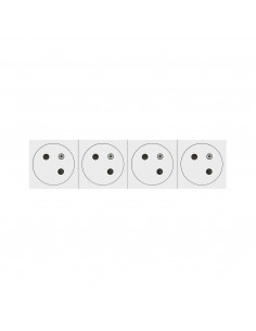 Quadruple prise de courant Surface Mosaic Link inclinée à 45° précâblée 8 modules blanc LEGRAND 099423