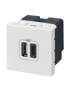Double chargeur USB Type-A + Type-C Mosaic 3A 2 modules blanc LEGRAND 099428 2