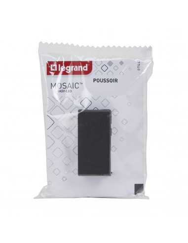 Poussoir Mosaic Easy-Led 6A 1 module noir mat LEGRAND 099442