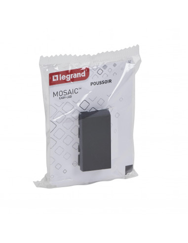 Poussoir Mosaic Easy-Led 6A 1 module noir mat LEGRAND 099442