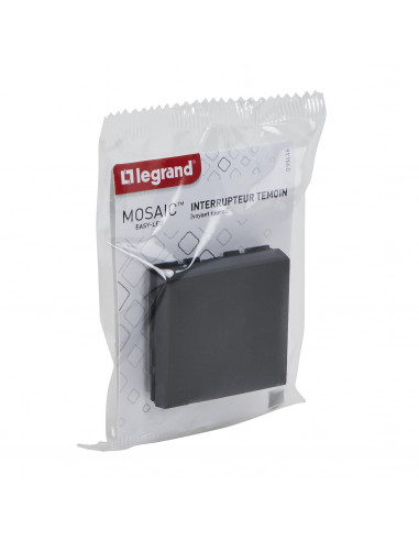 Interrupteur ou va-et-vient témoin voyant Mosaic Easy-Led 10A 2 modules noir LEGRAND 099446