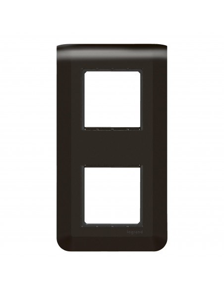 Plaque Mosaic avec support pour 2 x 2 modules montage vertical noir mat LEGRAND 099481