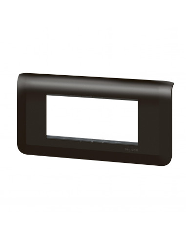 Plaque Mosaic avec support pour 4 modules montage horizontal noir mat LEGRAND 099484