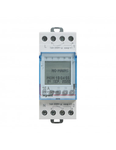 Interrupteur horaire programmable 1 SORTIE HEBDO. ASTRONOMIQUE 230 V BLUETOOTH LEGRAND 412723