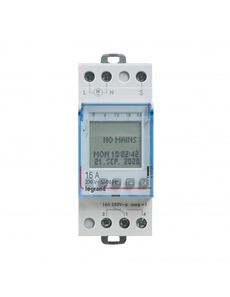 Interrupteur horaire programmable 2 SORTIES HEBDO. ASTRONOMIQUE 230V BLUETOOTH LEGRAND 412724
