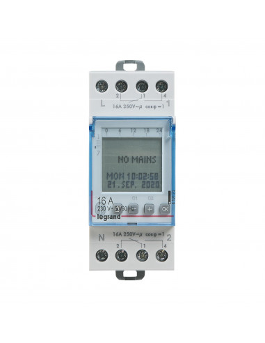 Interrupteur horaire programmable digital 1 SORTIE ANNUEL 230V BLUETOOTH LEGRAND 412725