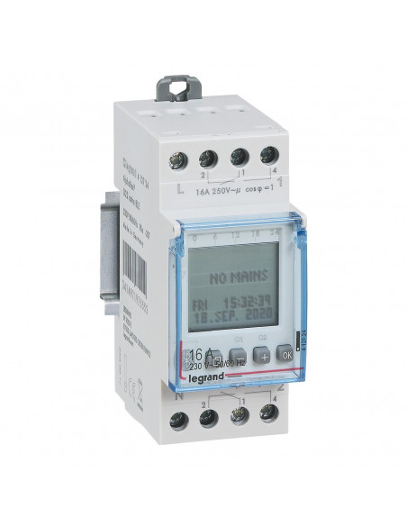 Interrupteur horaire programmable digital 1 SORTIE ANNUEL 230V BLUETOOTH LEGRAND 412725