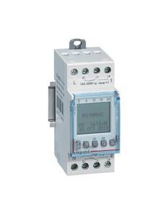 Interrupteur horaire digital modulaire programmable annuel 2 sorties 16A 250V alimentation 230V LEGRAND 412630 2