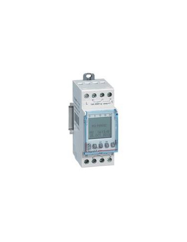 Interrupteur horaire digital modulaire programmable annuel 2 sorties 16A 250V alimentation 230V LEGRAND 412630