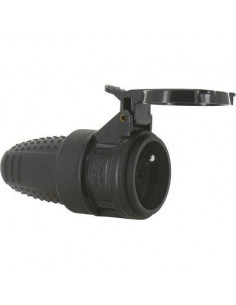 FICHE FEMELLE 2P+T CAOUTCHOUC Dhome