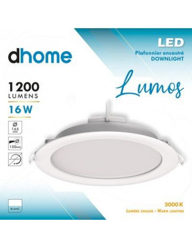 LUMOS ENCAS. D165 3000K IP20 Dhome EPDL60 16W 3000K