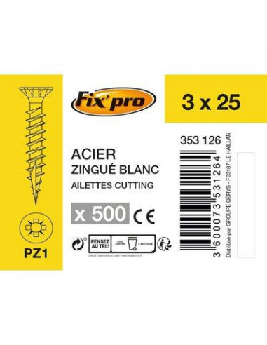 VIS AG.FTTF PZ+ 3 0X25 /500 Fix'Pro FPRO101AC3025