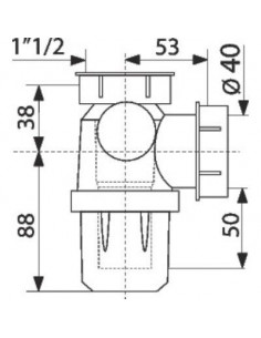 SIPHON EVIER NON REGLABL 40/49 Valentin 750000 001 05 2
