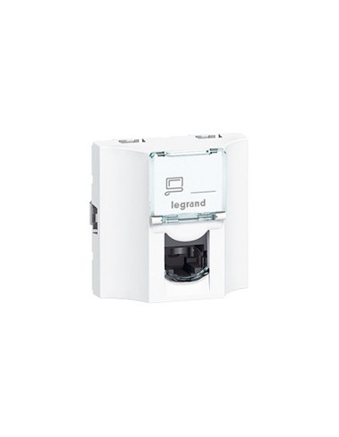 PRISE TRAVERSEE CUIVRE RJ45 C6A STP BLANC MOSAIC LEGRAND 078628
